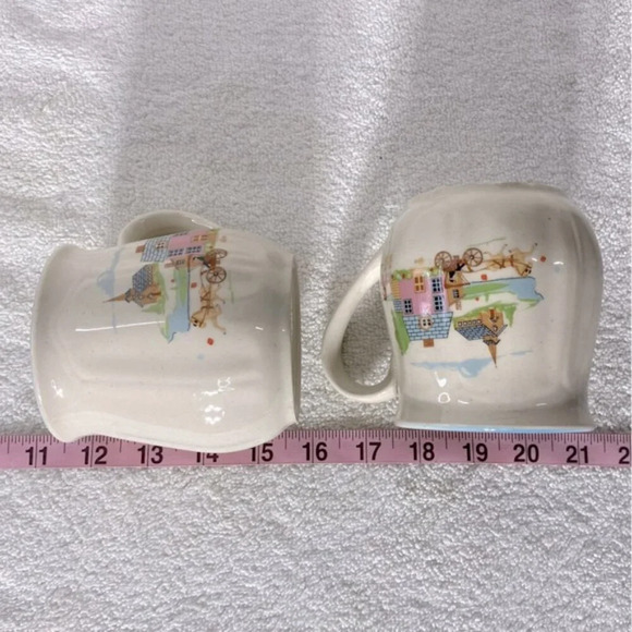 Vintage Korea Stoneware Pottery  Ceramic Homestead Mugs Coffee Cups x2 - Picture 13 of 13